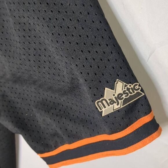 Vintage SF Giants Mesh Black Majestic Jersey Authentic Diamond Made in USA XL - Picture 7 of 8